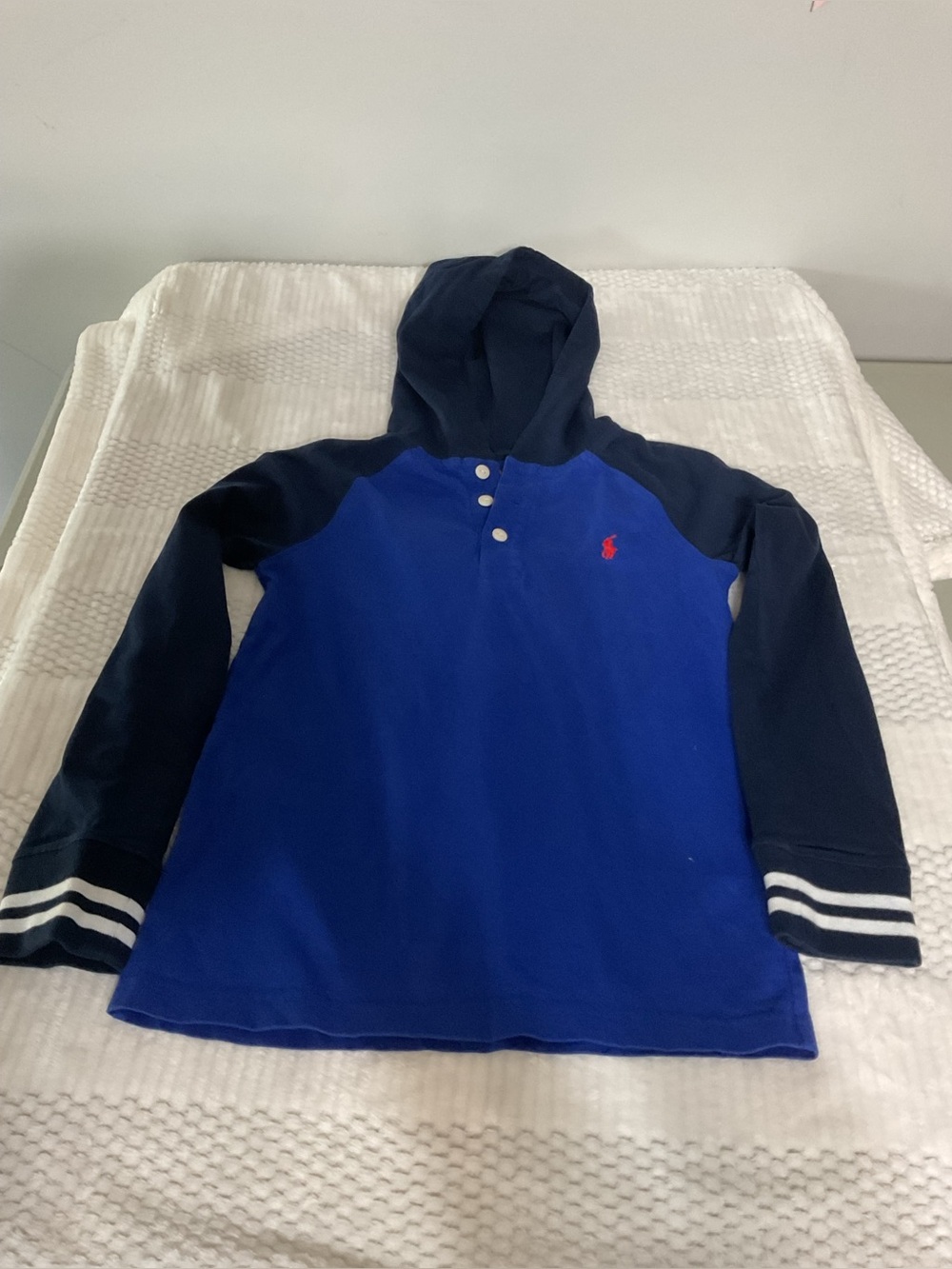 Polo by Ralph Lauren Royal Blue & Navy Hooded Henley size M